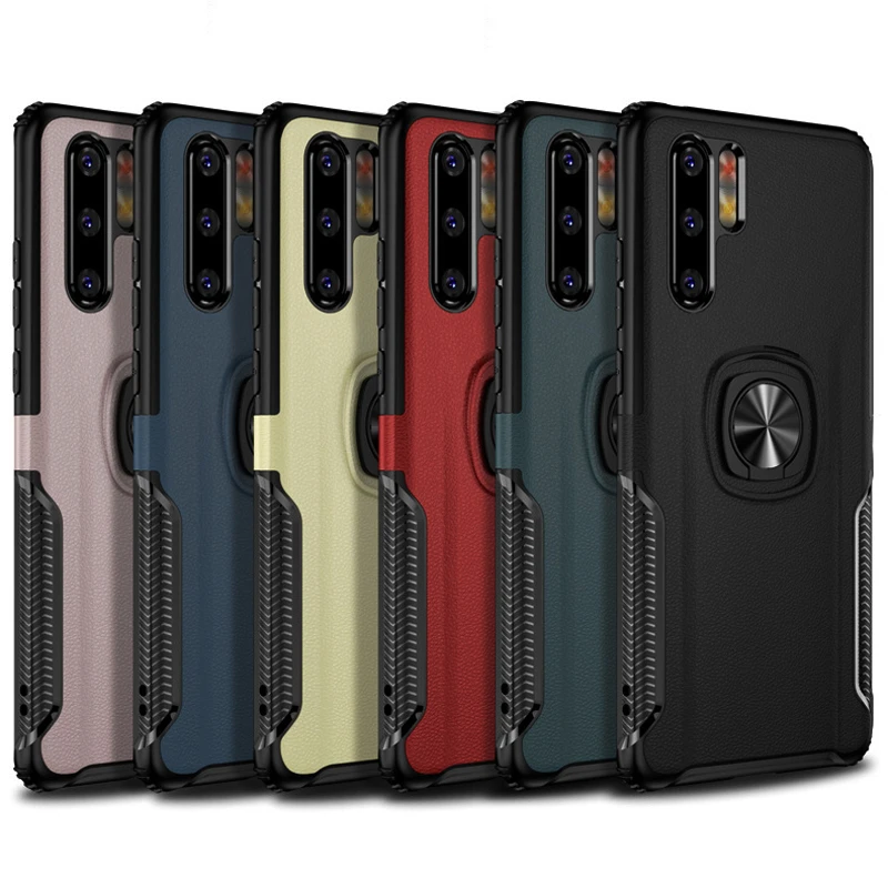Shockproof Armor Case For Huawei P30 Pro Lite Phone Metal Ring Holder Stand Magnetic Bracket Hard Back Cover Huawei P30 Pro Case