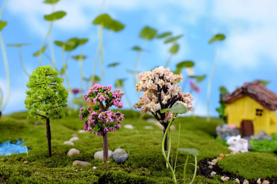 

3Pcs Resin Miniature Tree DIY Craft Accessory Home Garden Decoration accessories decoracion hogar moderno