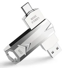 Unidad Flash USB 3,0 de Metal, pendrive de alta velocidad DM PD098, 32GB, OTG, tipo c