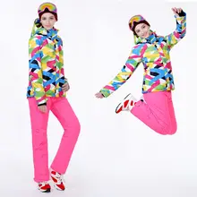 Высококачественный лыжный костюм куртки+ брюки, сноуборд одежда, сноуборд лыжная Водонепроницаемая дышащая куртка ветростойкая