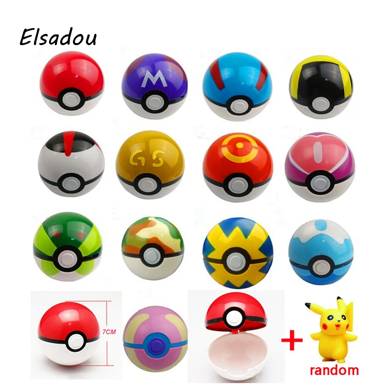 Elsadou Pokeball 1 Random font b Toy b font Action Figure Pikachu font b Toy b