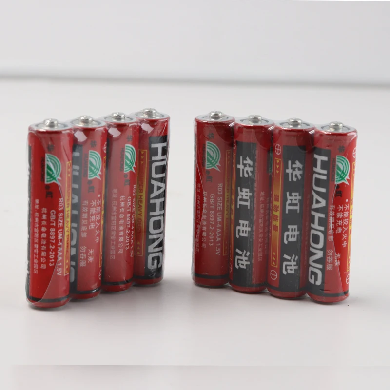 Huahong 20 шт 1,5 В батарея AAA Углеродные сухие батареи безопасные сильные взрывозащищенные 1,5 Вольт AAA батарея UM4 батарея без ртути