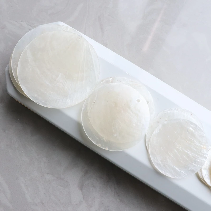 

10/20/25/35/40/50MM 100Pcs 100% Pure Natural Mirror Freshwater Shell Flat Round Shape Shell Beads Charms Jewelry Accessories