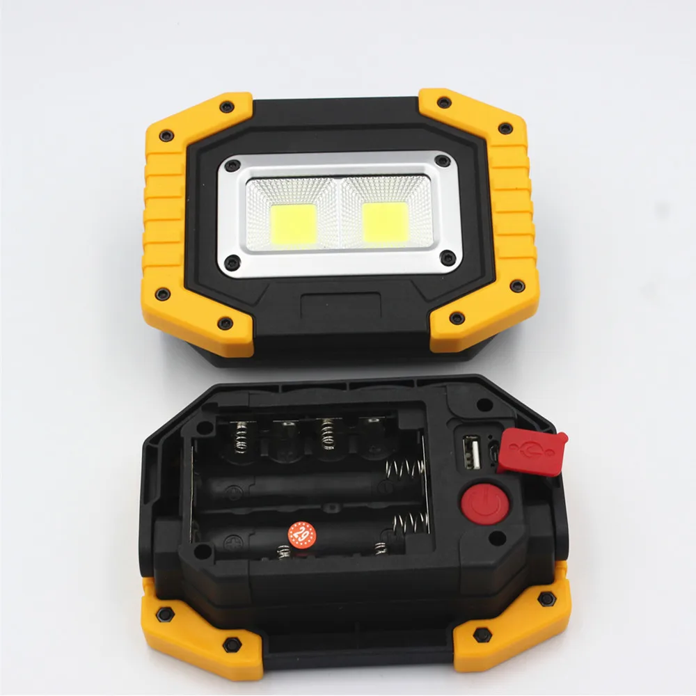 3 modo de Trabalho ao ar Luz de Acampamento Levou Holofotes Cob Portátil 20 w Livre Luz 18650 Bateria Recarregável Portátil Lanternas 5 Led portátil holofotes cob acampamento luz 20