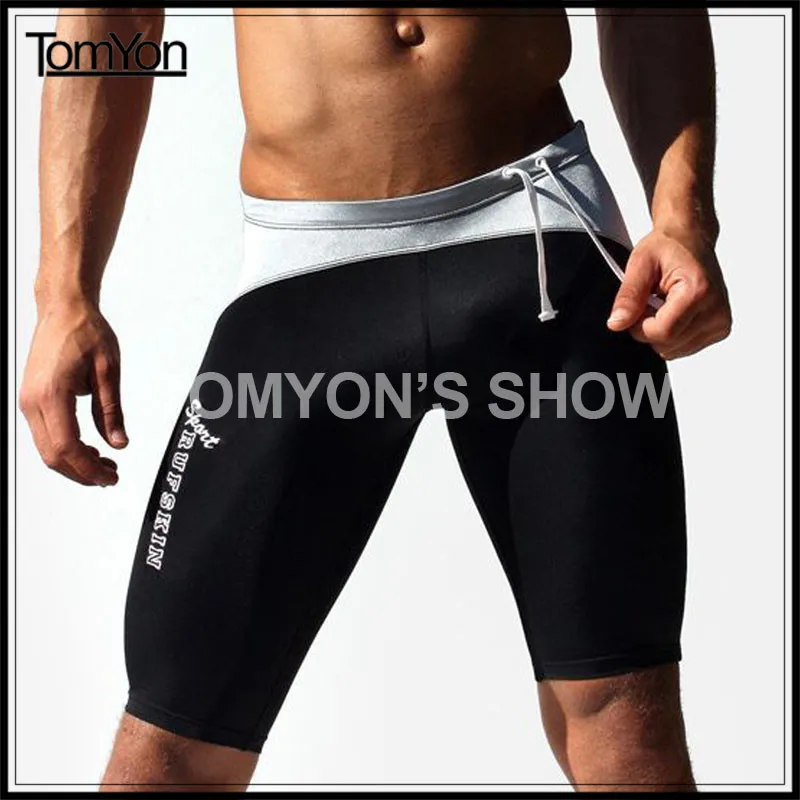 2016 Men Compression Sexy Gay Shorts Homme Spandex Sport Shorts Elastic Low Waist Fitness