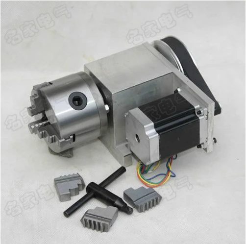 Carving machine accessories The fourth axis A rotating axis/shaft K11 80mm three jaws centering chuck motor kit top quality Wholesale Computer & Office