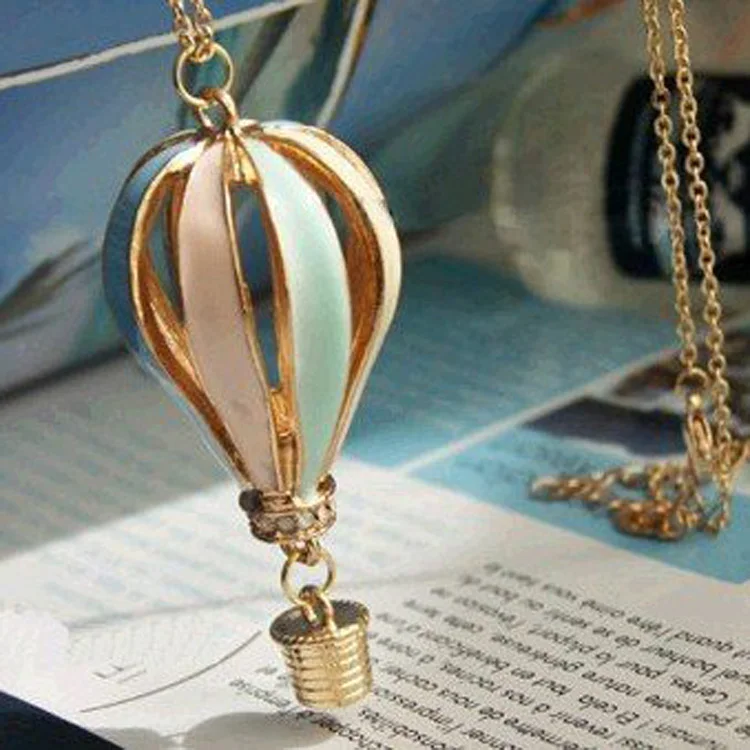 

Hot Sale Fashion Hot Air Balloon Shaped Sweater Chain Necklace Drop Shipping