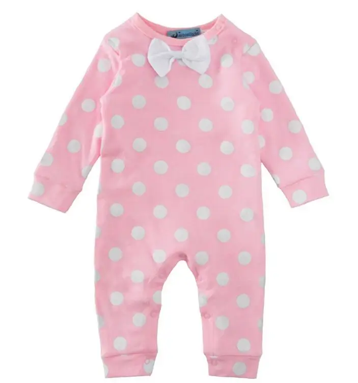 4pcs/lot baby clothes bodysuits one pieces body Dot bow newborn clothing infant autumn boys 3