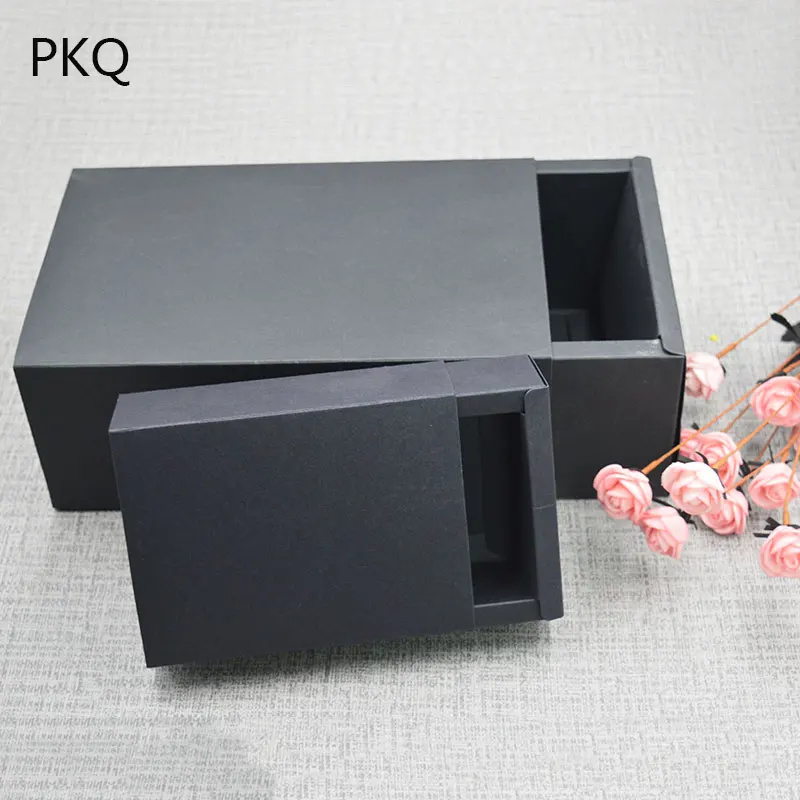 Различные размеры черная картонная коробка бумажные ящики коробки свадебные черные подарочные упаковочные бумажные коробки для ювелирных изделий/мыла/шарфа/конфет/духов