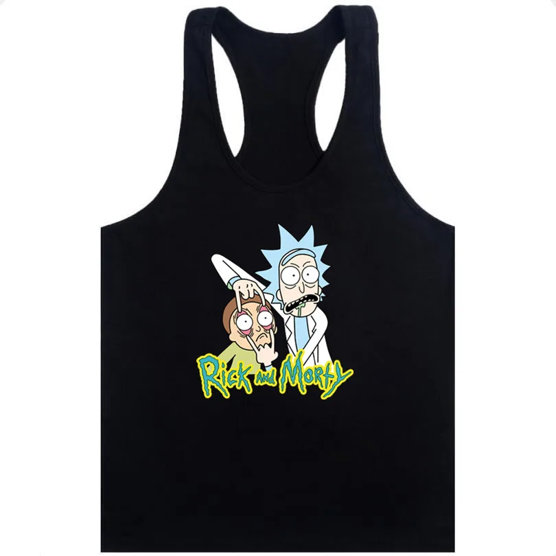 

Free Rick funny printed Men tank tops bodybuilding fitness Vest hipster funny Rick and Morty casual singlets