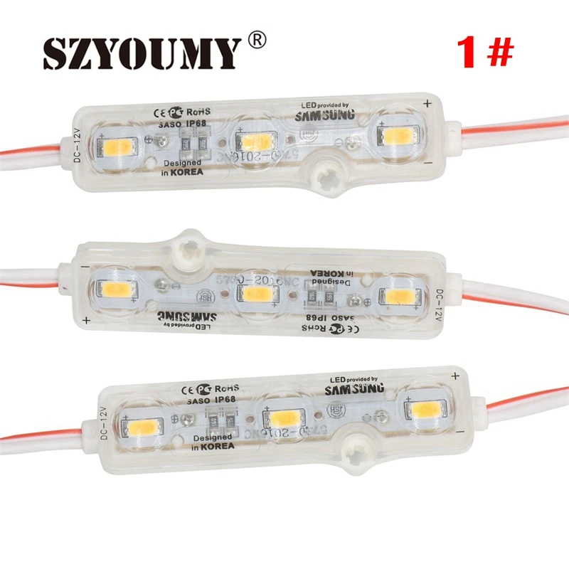 Szyoumy 5 цветов 3 светодиодный модуль 5730 SMD 55-60LM светодиодный водонепроницаемый декоративный свет для письма знак рекламы с клейкой лентой