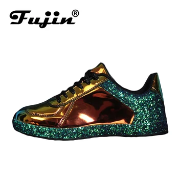

Fujin Women Sneakers Dropshipping Woman Lady Ballet Flats Glossy Sneakers Gold Glitter Shinny Bling Fashion Casual Oxford Shoes