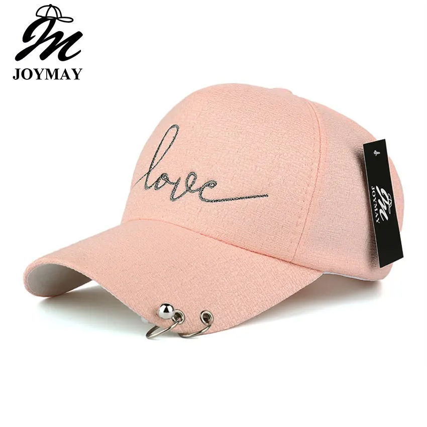 JOYMAY Новое поступление высокое качество snapback cap гладить обруч с бусинами на козырек любовь Вышивка hat для женщин бейсболка B421 - изображение