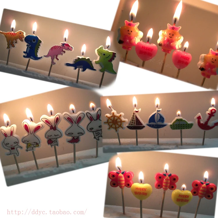 Свечи на день рождения, торт, английские буквы, девочка, динозавр, белый кролик, морская пчела, лодка, принцесса