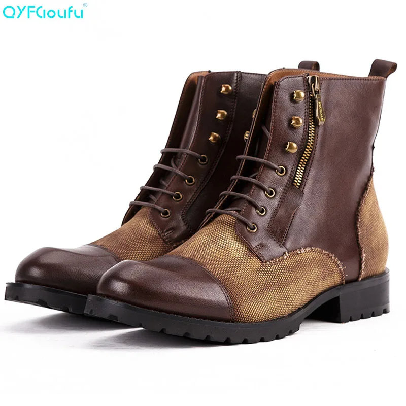 

2019 Winter Vintage Mens Cowboy Boots Casual Shoes Work Adult Quality Walking Rubber Brand Mens Chelsea Boots
