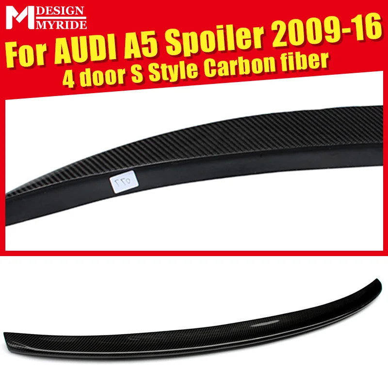 

For Audi A5 High-quality Carbon Rear Spoiler S Style Coupe Carbon Fiber Rear Spoiler Rear Trunk Wing 4-Doors car styling 2009-16