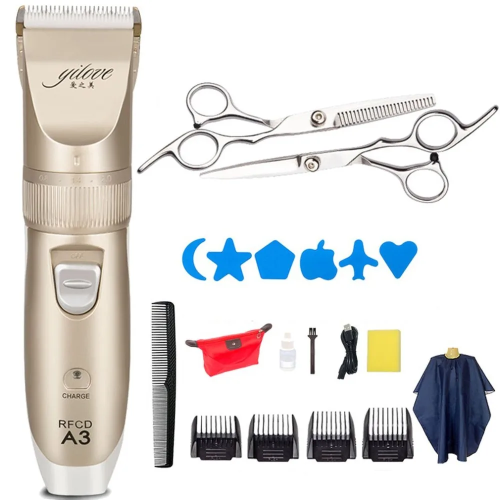 Professional Hair Trimmer Clipper Set Rechargeable Electric Cutter Ceramic Blade Cutting Machine For Barber Haircut | Бытовая техника