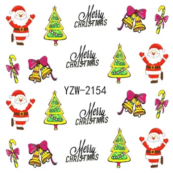 WUF 1 Sheet Nail Art Water Decals Christmas Designs Stickers Water Transfer Nail Art Tattoo 2154