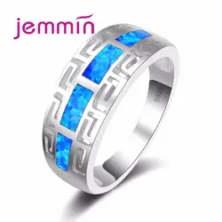 Jemmin 2019 новый стиль полый Синий Геометрический опал кольцо 925 пробы серебряные ювелирные изделия высокого класса Мода Нежный женские кольца