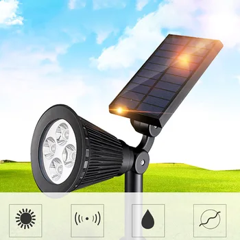 

LED Solar Light Lawn Spotlight Outdoor Landscape Wall Light Waterproof Dual use for Patio Decor White / Warm White / Red / Green