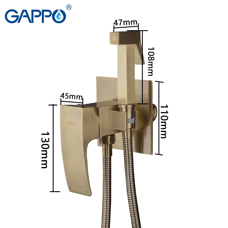 GAPPO Золотые Смесители для биде бронзового цвета, под старину Биде Душ настенное крепление биде туалет Ручной Биде опрыскиватель wc портативный распылитель