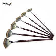 Bianyo 6 шт. веерообразные нейлоновые волосы гуашь акварельные краски набор кистей для школьников инструменты для рисования принадлежности художественные Кисти