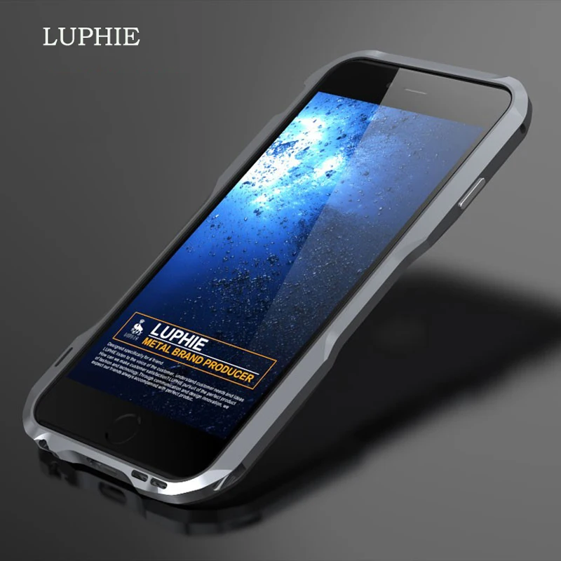 

For iPhone 7 6s Luphie slim Metal phone Bumper Case for iPhone 7 8 Plus X Aluminum Bumper Frame Cover XS Max
