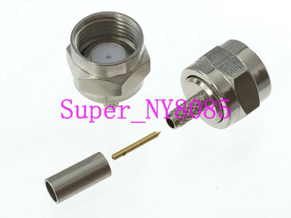 

F TV male plug straight crimp RG174 LMR100 RG316 RF coaxial connector