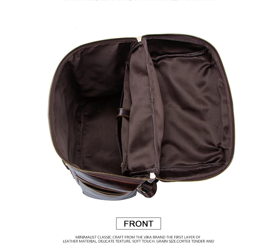CONTACT'S Мужской вместительный водонепроницаемый рюкзак из натуральной кожи может использоваться как сумка для ноутбука и как сумка для путешествий