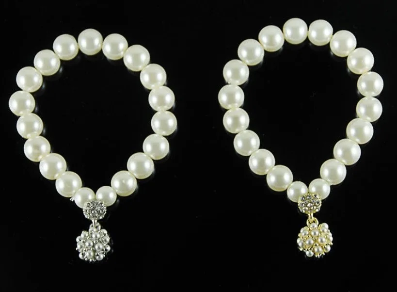 

Retail Ball Imitation Pearl Elasticity Bracelets&Bangles BS052