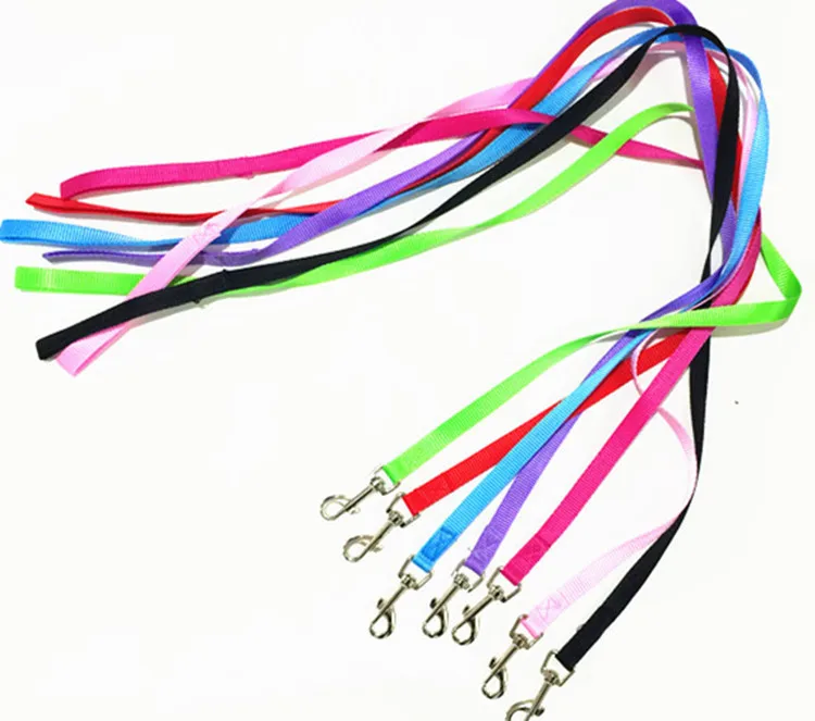 

2019 New Dog Leashes Strong Soft Nylon Rope For Small Cat Chihuahua Puppy Walking Training Leads Solid Candy Color Pet Supplier