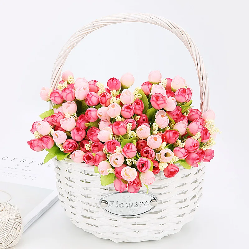 Rose artificial flower 15 head rose bouquet fake flower wholesale wedding hand bouquet home decoration 1