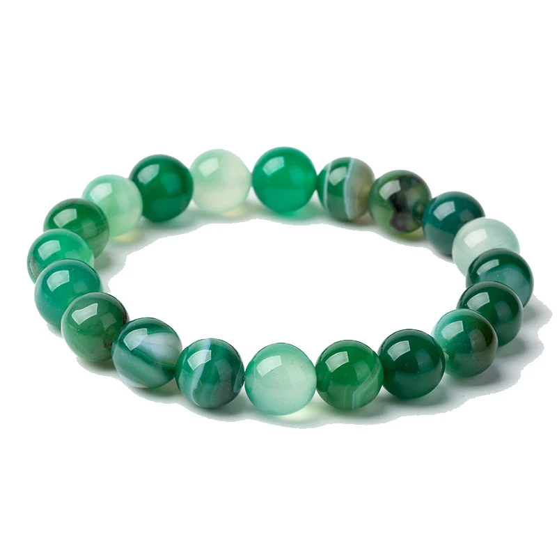 

Meajoe Natural Stone Love green a-gate Bead Bracelet
