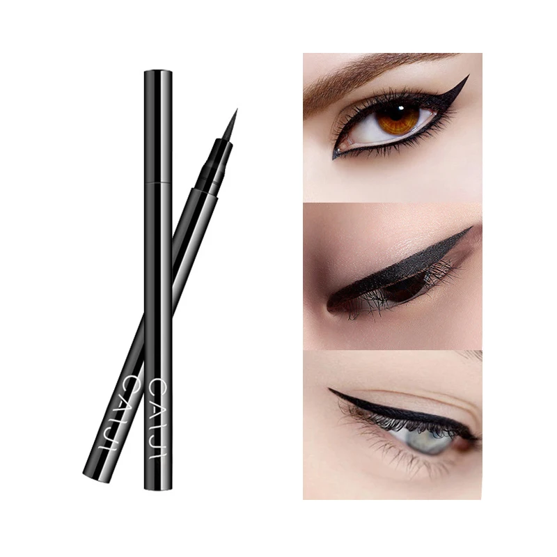 

New Brand Black Color Fast Dry Liquid Eyeliner Pencil Waterproof Long Lasting Cat Style Glitter Eye Liner Pen Makeup Tools Kit