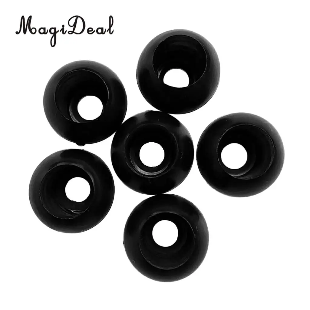 6 Pieces Marine Boat Elastic Shock Cord Rope Toggle Round Ball End Lock Stopper Black/White Kayaking Canoeing Rafting Accessory