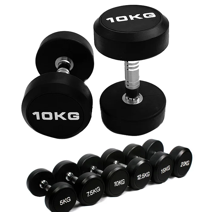 

Gymnasium Dumbbells Men's 5kg 50 Kilogram Professional Household Fitness Equipment Professional Rubber Dumbbells