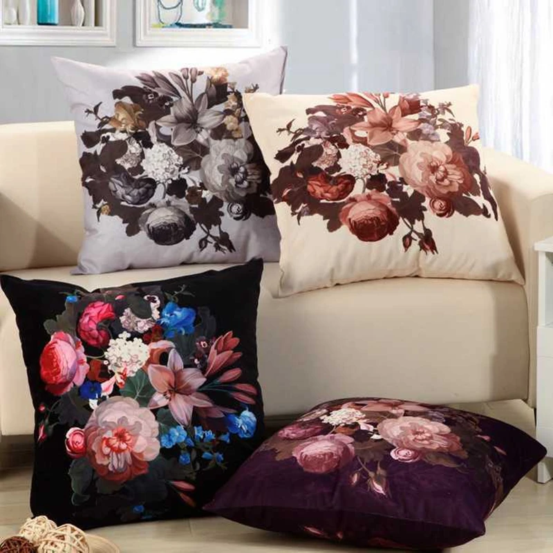 

60x60cm Classical flower pillowcase high-grade cushion elegant pillow case RG039