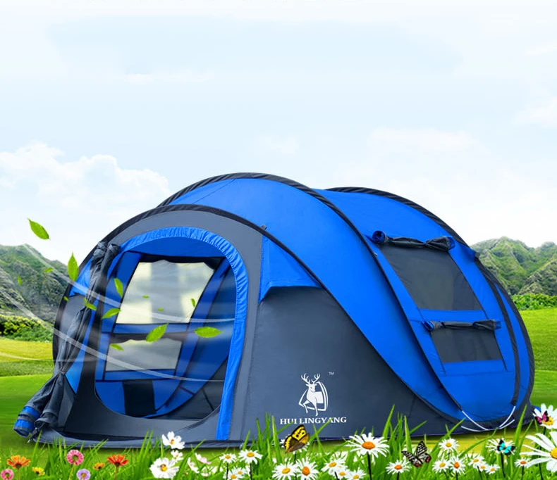 Быстрый Автоматическое открытие палатки на открытом воздухе палатки бросали pop up водонепроницаемый кемпинг палатки Водонепроницаемый большая семья палатки