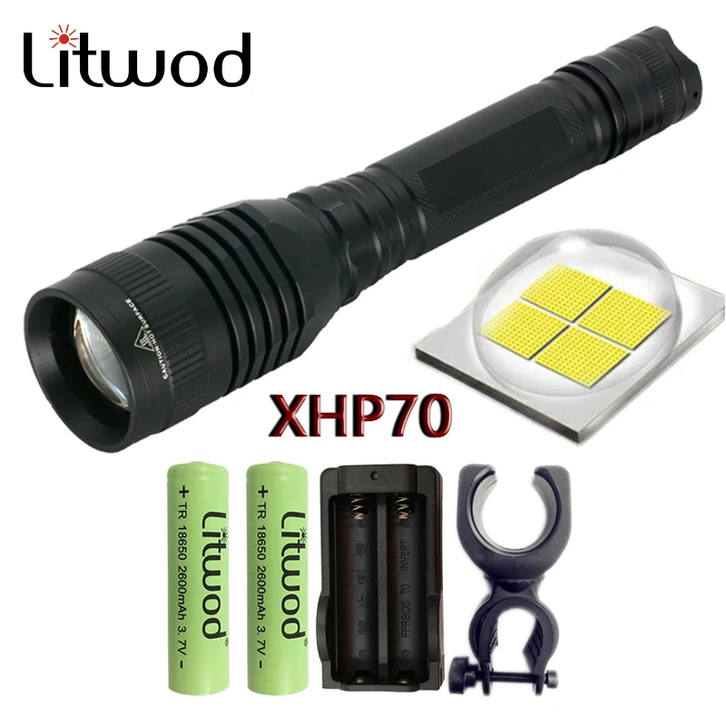 Z20 Litwod P53 фонарик для езды CREE XHP70 Объектив 32 Вт чип зум Лампа 18650 3200lm Мощный