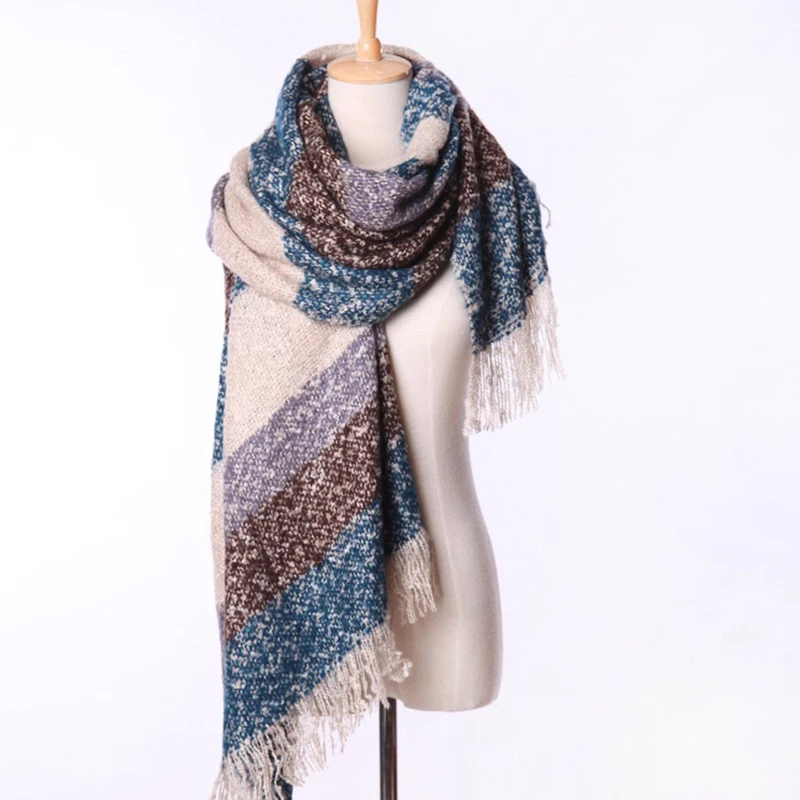 Новое поступление, осенне-зимний мягкий элегантный толстый шарф для женщин и девочек, теплая большая Милая шаль