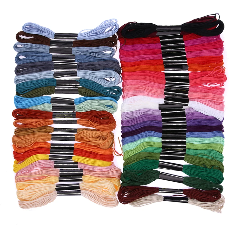 

Multicolor 50Pcs DMC Cotton Thread Embroidery Thread Hand Cross Stitch Floss thread Floss Sewing Skeins Craft Knitting Spiraea