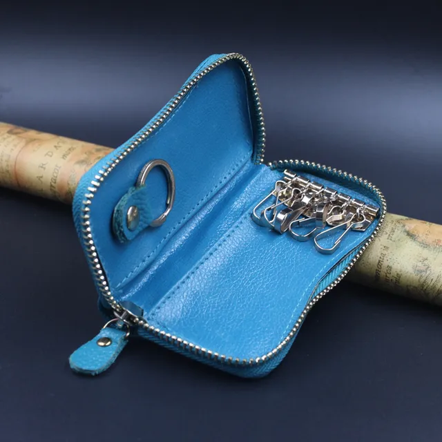 Key holder for housekeeper keys wallet pouch bag Genuine leather keychain key case Protector