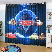Custom Made 2x Drapery Drape Curtain Grommet Hook Window Dressing Nursery Kids Children Room 200cm x 260cm Cartoon Red Blue Cars