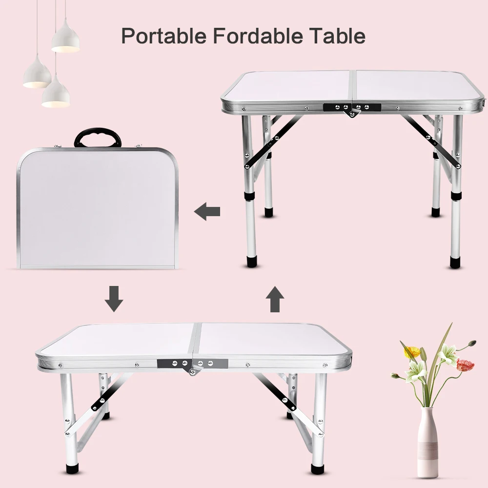 Сильный складной стол Алюминий столик для улицы, кемпинг Водонепроницаемый ноутбук стол регулируемый стол для барбекю Портативный легкий