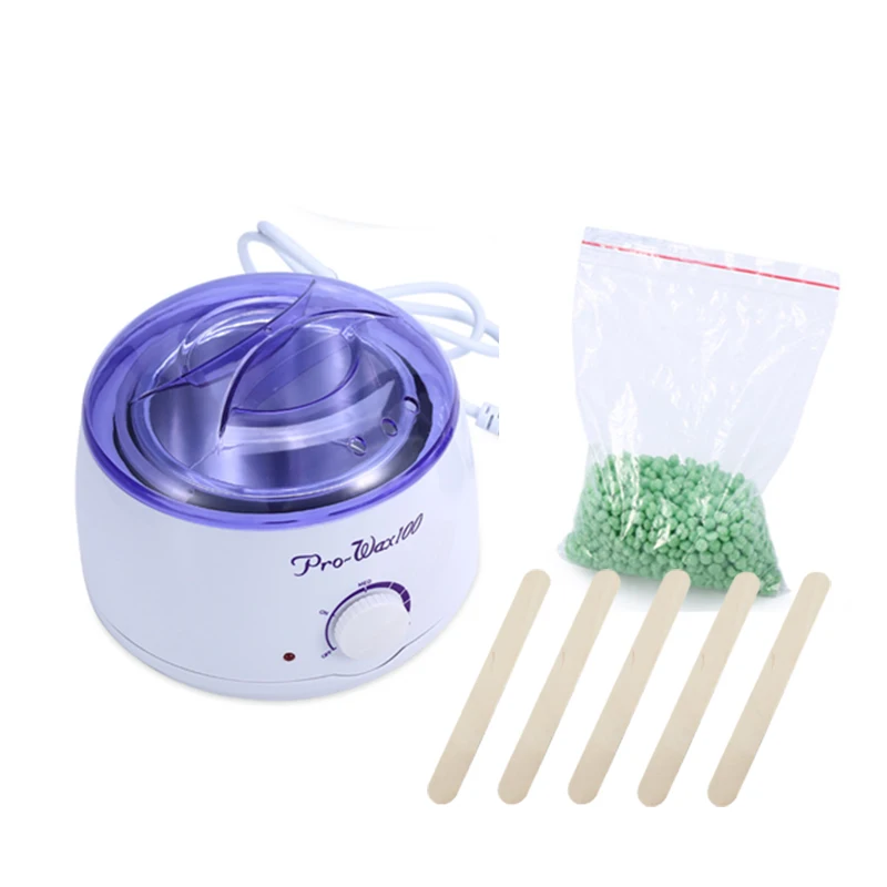 

EU/US Plug Depilatory Set Wax Heater + Hard Wax Beans & Spatulas Hair Removal Machine Waxing Wax Warmer Epilator Paraffin Spa