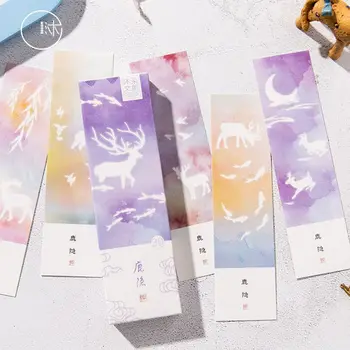 

30 Pcs/Set Creative Dreamy Watercolor Deer Paper Bookmark Book Holder Message Card Gift Stationery