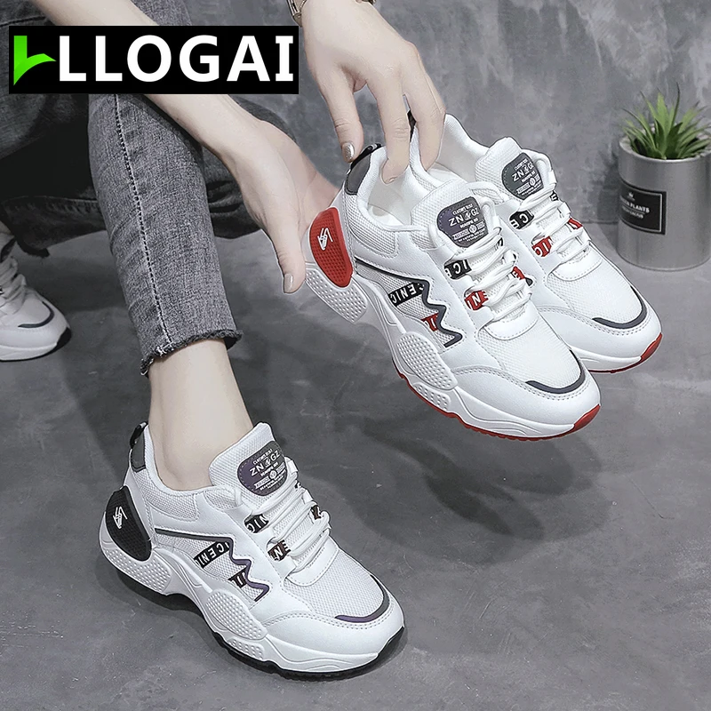 

Lace-up Rubber Ladies Shoes Comfortable Platform Shoes Women Casual Shoes Sneakers Women Vulcanized Shoes Autumn Women Shoes PU