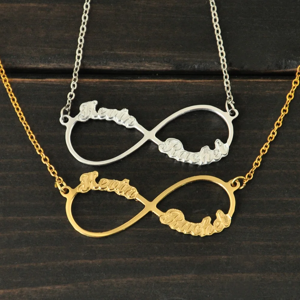 Personalized Infinity 2 Names Necklace ,Custom Infinity Necklace with 2