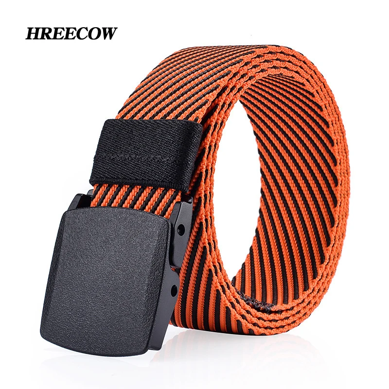 

Men's Canvas Belt No Metal Anti Allergy Stripe Tactics Women Canvas Belt Casual male and female Pants Belts Breathable For Jeans