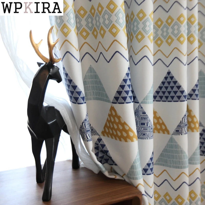 

Fashion Geometric Custom Curtain Contracted Contemporary Curtains for Living Room Bedroom Shading Nordic Day Type Style 089&30
